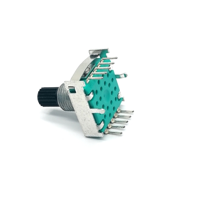 potenciômetro do log do interruptor rotativo 0.3A 100k do lance triplicar-se de 17mm único Polo