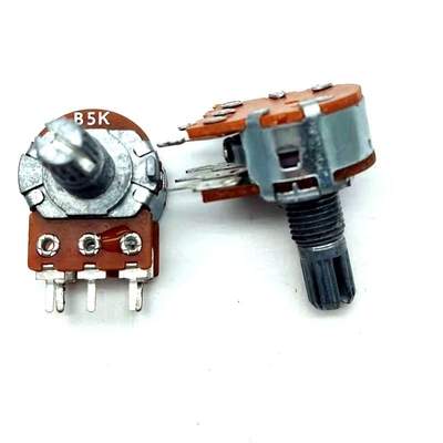 Potenciômetro de interruptor giratório de haste de metal de 16 mm para amplificador de áudio