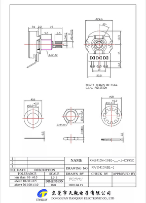 Potenciômetros da guitarra elétrica de B500K 24mm Bass Guitar Potentiometers