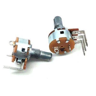 Potenciômetro do amplificador do metal 0.2W com interruptor 16mm para a caixa sadia